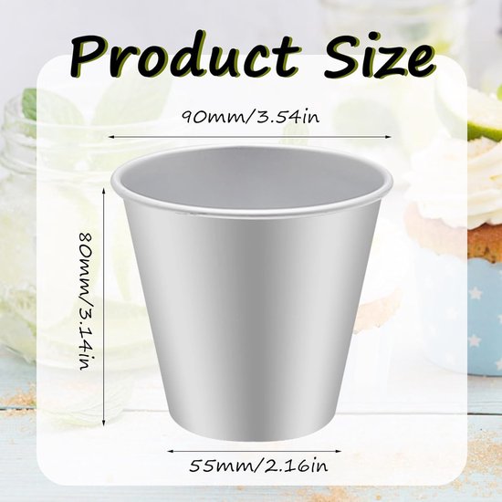 6-teiliges Puddingform-set Karamellpuddingform Aluminium-backform Muffinform Cupcake-form Antihaft-souffl Form Geeignet Für Muffins Cupcakes Usw 9