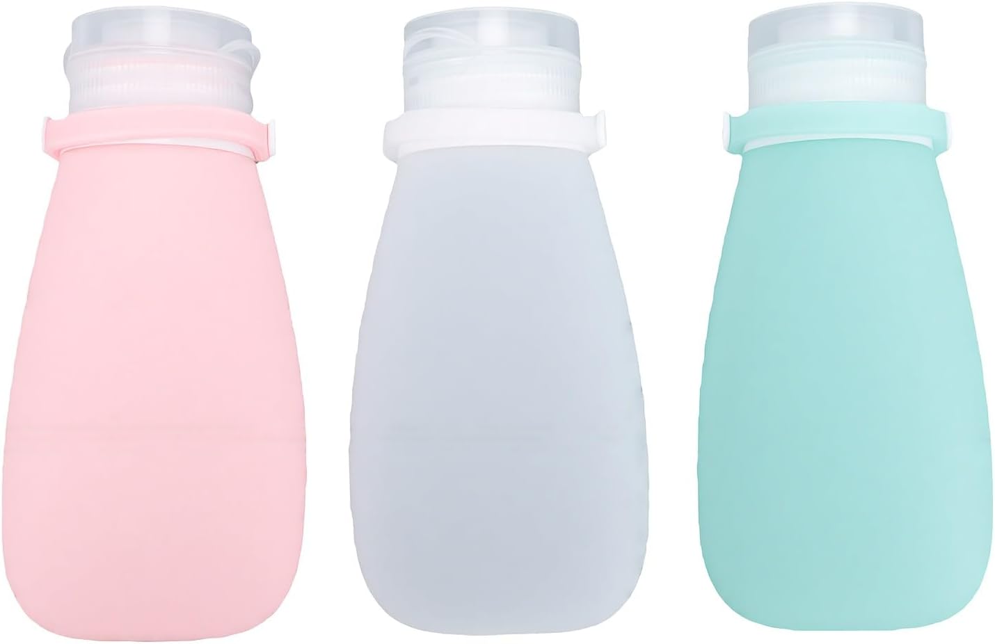 Silikon-reiseflaschen, 90 Ml, Mehrfarbig, Auslaufsicher, Für Reisen 3er-set Wiederbefüllbare, Weiche Flaschen Für Shampoo, Lotion, Handgepäckgröße