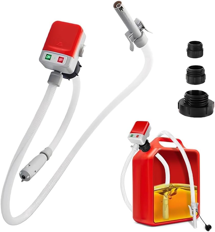 Elektrische Kraftstoffpumpe Mit Automatischer Abschaltung, Kraftstoffförderpumpe Mit Automatischer Abschaltung, Elektrische Benzinpumpe Mit 3-größen-adapter Und 1,3 M Schlauch Für Öl, Benzin Und Diese