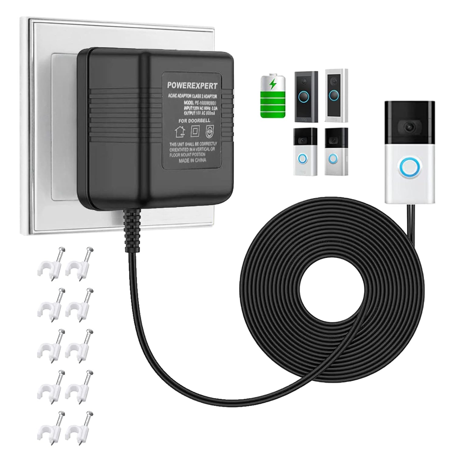 24v 500ma Türklingel-netzteil Video-türklingel-netzteil - Smart-home-zubehör, Kompatibel Mit Ring (5m)