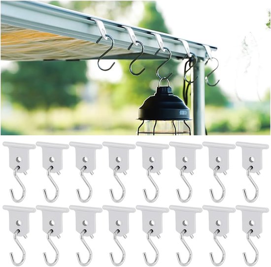 Packung Mit 16 S-haken, Geeignet Für Vorzelte, Zubehör Für Vorzelte Und Innen-/außenbedarf Für Wohnmobile/wohnwagen, Zelte (weiß).