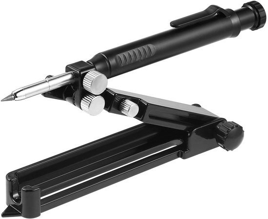 Multifunktionales Holzzeichnungswerkzeug (schwarz), Mit Konstruktionsbleistift Und Anreißnadel