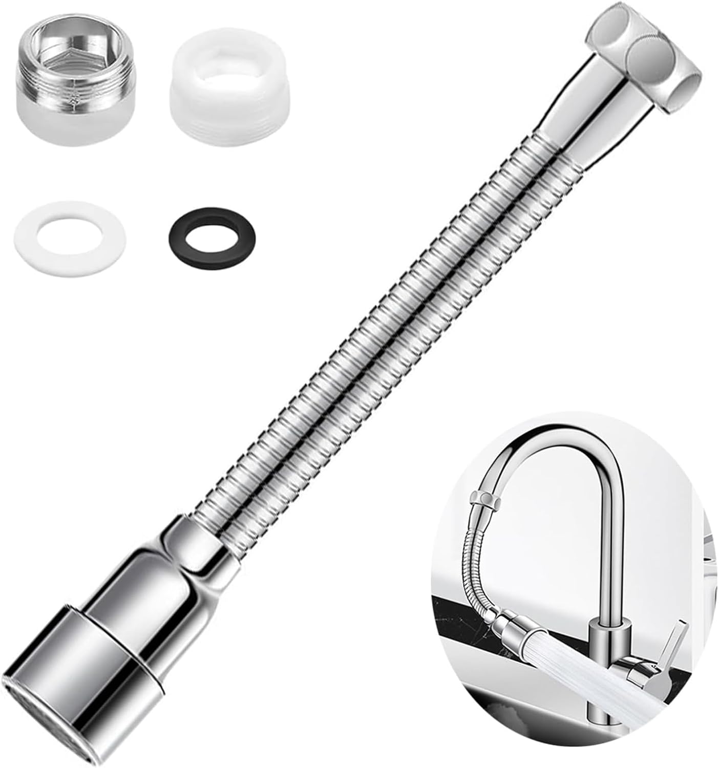 Küchen- Und Badezimmer-armaturenverlängerung, Flexible Armaturenverlängerung, 14 Cm Zweimodus-armaturendüsenverlängerung, Ideal Für Waschbecken, Spülbecken Und Balkone
