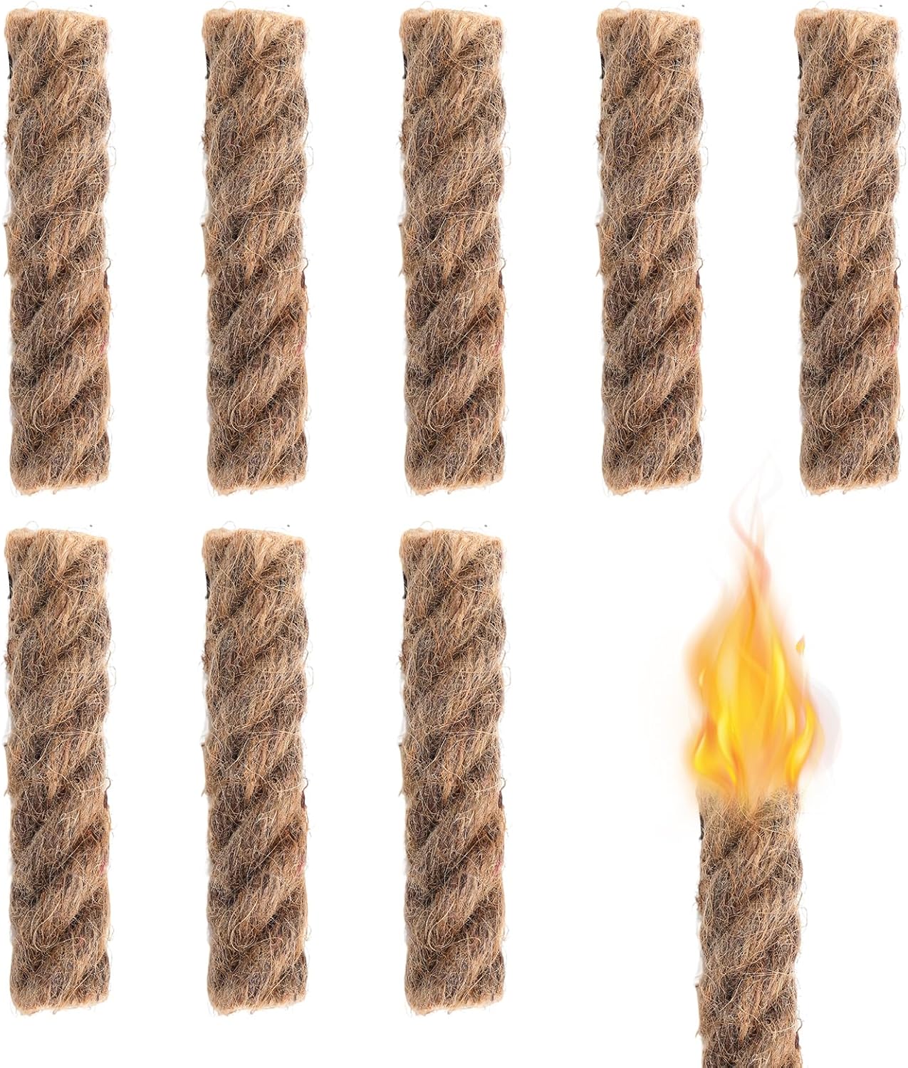 Feueranzünder Für Überlebenssituationen, Zunderseile, Wasserfeste Hanfseil-feueranzünder Für Camping, Survival, Wandern, Lagerfeuer, Biwak, Dochte, 18er-pack Feueranzünder