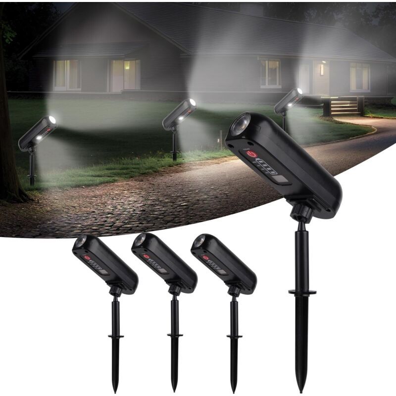 4er-set Solarstrahler, 6000 K, Ip65 Wasserdicht, 2 Modi, Solar-außenbeleuchtung Für Garten, Einfahrt, Weg, Hof