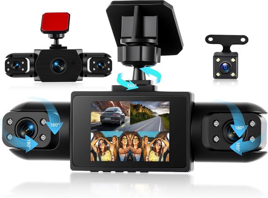 Integrierte 360°-innenkamera Vorne Und Hinten – 4 Kanäle – 1080p-dashcam – 2"-ips-dashcam