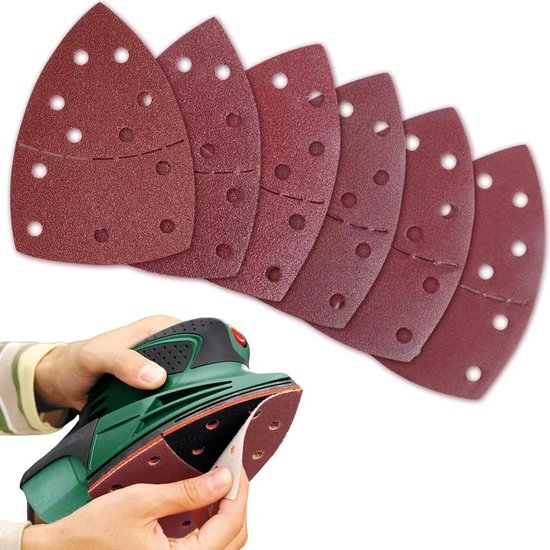 60 Blatt Schleifpapier Für Dreieckschleifer Mit 11 Löchern, Körnungen 40/60/80/120/180/240, Mit Klettverschluss.