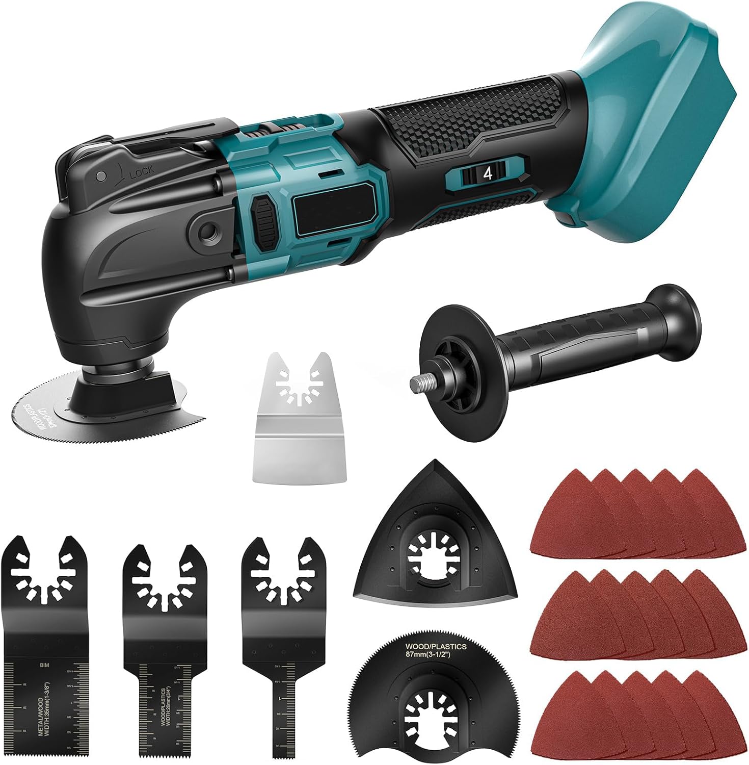 Oszillierendes Multifunktionswerkzeug, Kompatibel Mit Makita 18v-akkus Akku-multifunktionswerkzeug Mit Bürstenlosem Motor, 6 Variable Geschwindigkeiten, Zum Schneiden, Schaben, Schleifen Und Polieren