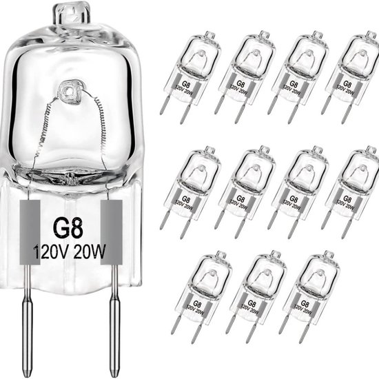 G8 Halogenlampe - 20w 120v Warmweiß - 12 Stück