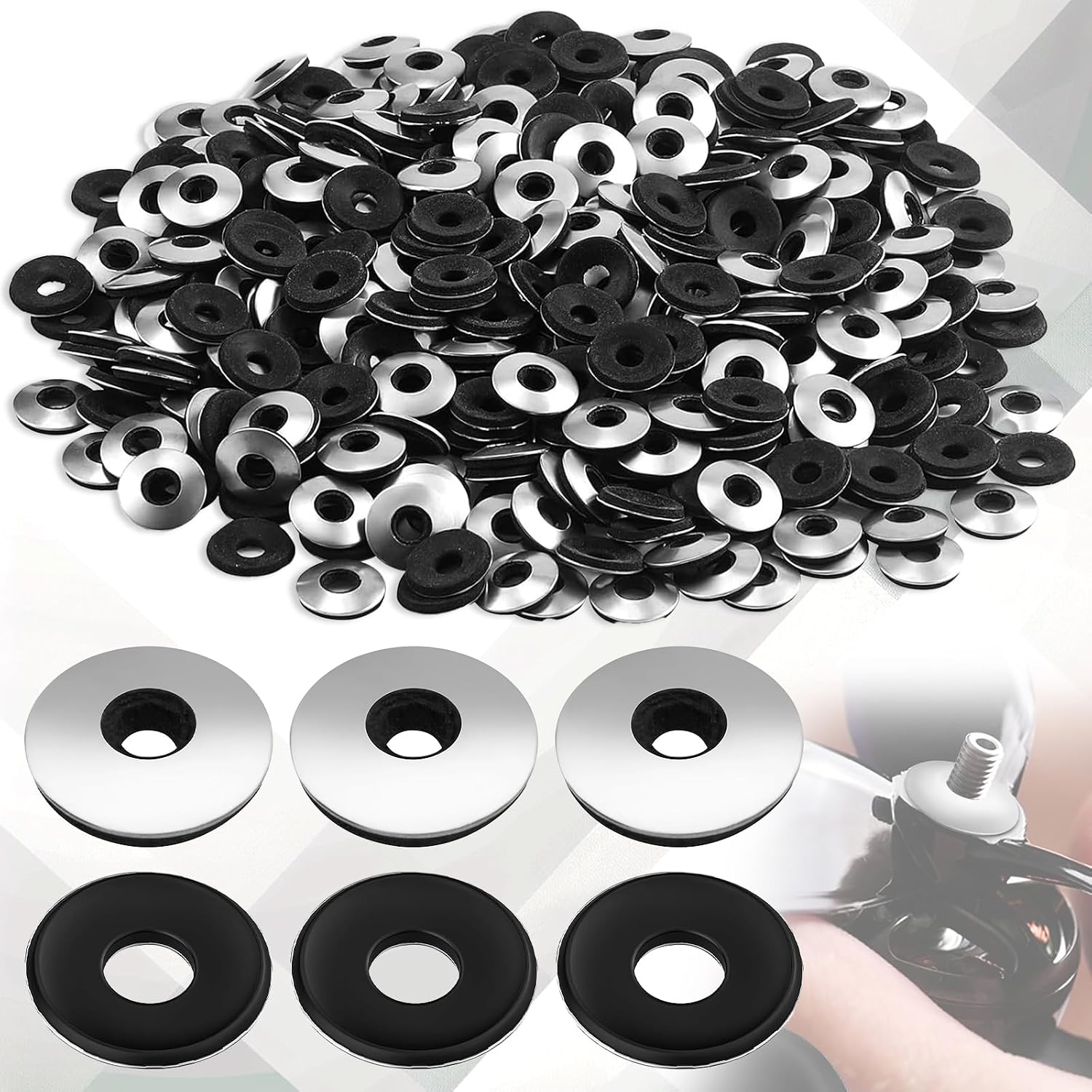 Packung Mit 150 Edelstahl-dichtungsscheiben, Epdm-dichtungsscheiben M6, 3 X 16 X 2,5 Mm Neopren-stahlscheiben Für Selbstbohrende Schrauben, Dachschraubenabdeckung (0,25 X 0,63 Zoll)