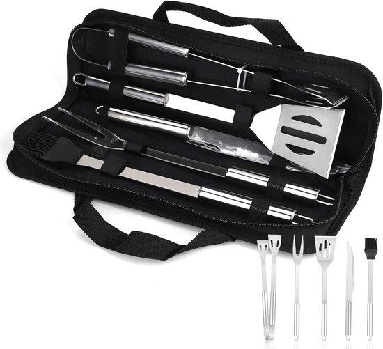 Grillbesteck-set, Edelstahlzubehör Mit Aufbewahrungstaschen, Tolles Geschenkset, Professionelles Grillbesteck Für Halloween Und Weihnachten