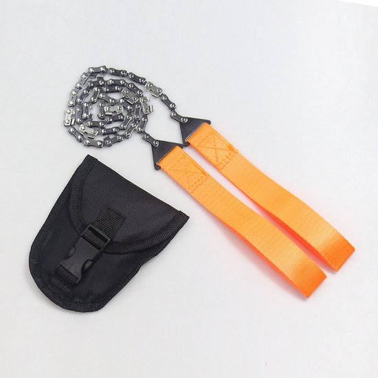 Handkettensäge Aus Kohlenstoffstahl – Klappbar, Mit Griff Und Gürteltasche, Für Den Außenbereich