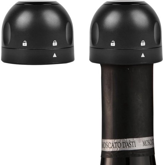 Set Mit 2 Champagnerflaschenverschlüssen, Wiederverwendbare Silikonverschlüsse Mit Verriegelungs- Und Entriegelungsfunktion Zum Kühlhalten Der Flasche