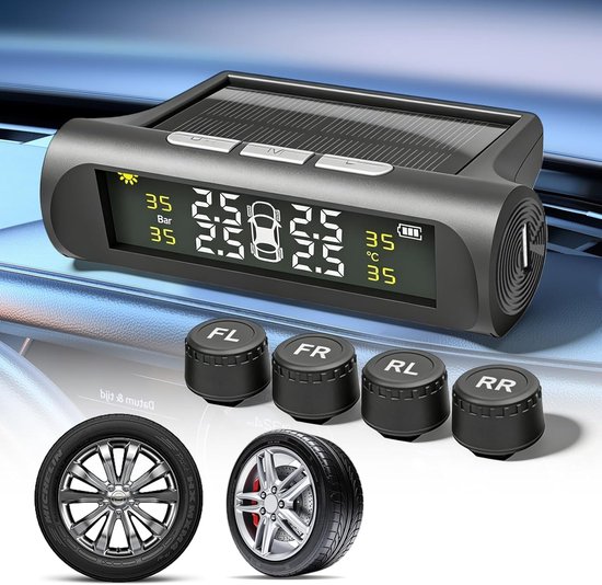 Reifendruckkontrollsystem Tpms Wasserdichtes Reifendruckkontrollsystem Ipx7 Mit 4 Externen Sensoren Digital Solarbetrieben Für Wohnmobile Und Lkw