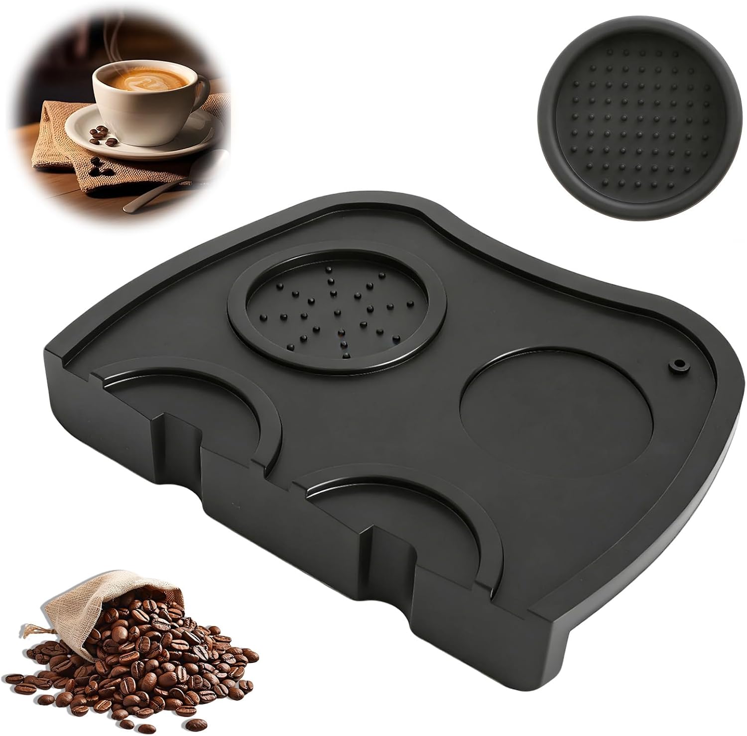 Tampermatte, Espresso-tampermatte, Silikon-tampermatte, Barista-matte, Barista-zubehör – 90°-ecke, Rutschfest Mit Kantenschutz, 2-teiliges Set Für Siebträger – Küche, Café, Büro, Zuhause
