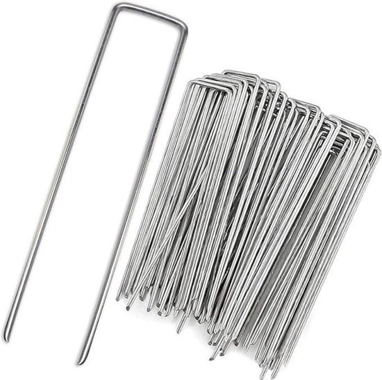 50 U-förmige Erdnägel Für Den Garten Rasennägel 100 X 40 Mm 2 2 Mm Durchmesser U-förmige Befestigungsnägel Aus Verzinktem Stahl Geeignet Für Und