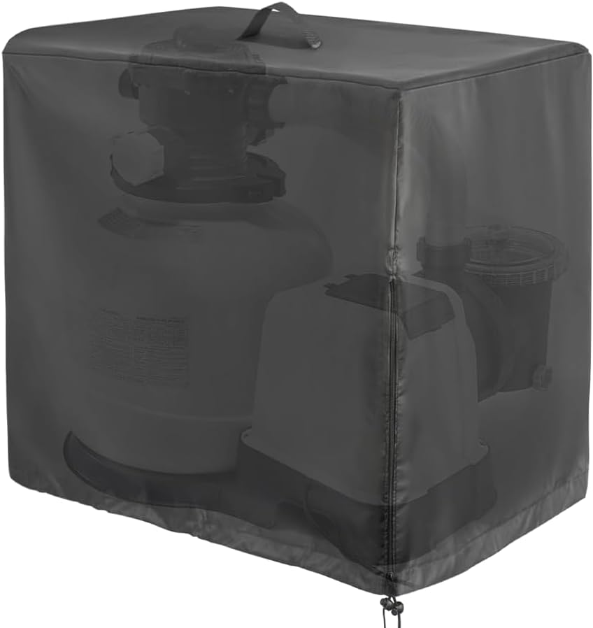 420d Sandfilterpumpenabdeckung, 66x62x72cm Schwimmbadpumpenabdeckung, Abdeckung Für Die Meisten Aufstellpoolpumpen (schwarz)