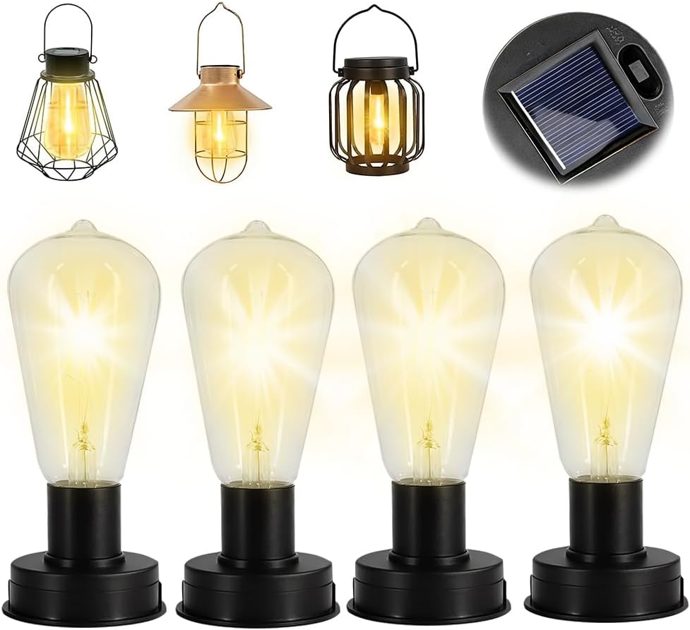 4er-set Solarlampen, 7 Cm Ersatz-solarleuchten Mit Led-leuchtmitteln, Automatische Ein-/ausschaltfunktion Für Garten, Camping Und Outdoor-aktivitäten