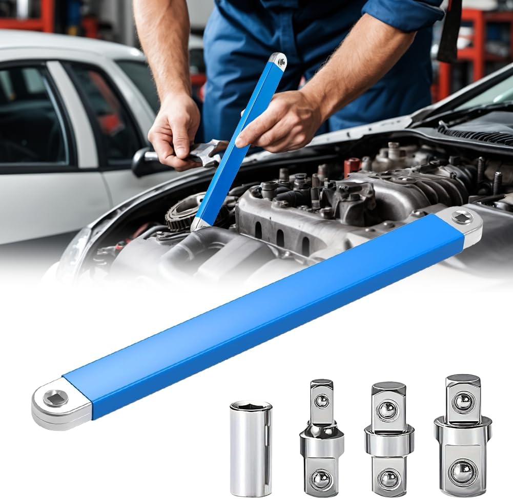 Versetzter Verlängerungsschlüssel, Professioneller Ratschenverlängerungsschlüssel Mit 1/2", 1/4" Und 3/8" Antriebsadapter Für Verlängerten Universalschlüssel
