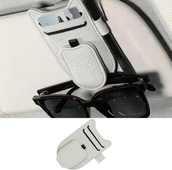 2-teiliger Magnetischer Autobrillenhalter Aus Hochwertigem Kunstleder Mit Stift Und Kartenhalter Universeller Kratzfester Clip Für Die Luxuriöse