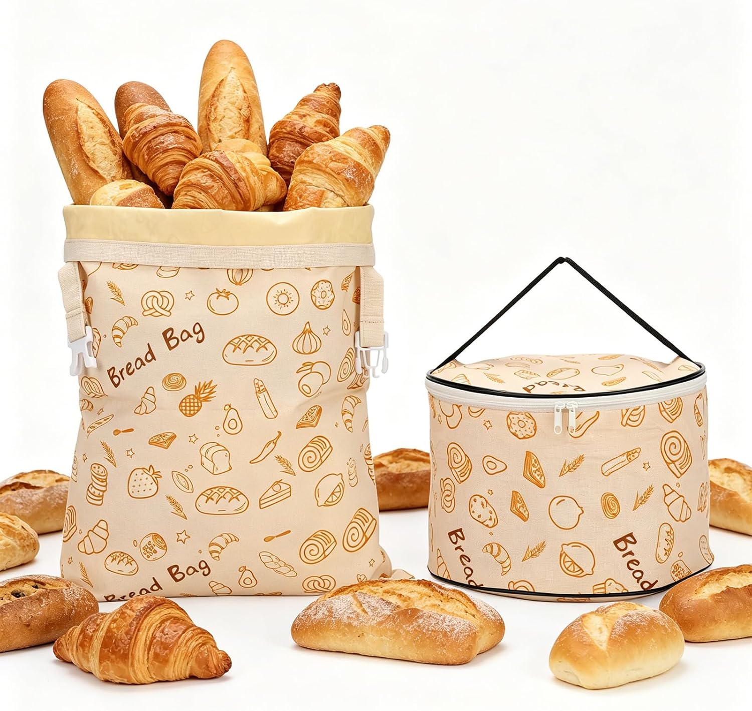 Set Mit 2 Wiederverwendbaren Bienenwachs-brotbeuteln 43 X 33 Cm Bienenwachs-baumwollbeutel Für Sauerteigbrot, Baguette, Selbstgebackenes Brot, Gebäck