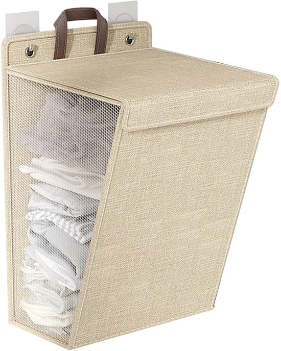 Vt Goods Faltbarer Wandwäschekorb Großes Fassungsvermögen Von 90 L Multifunktionale Aufbewahrungslösung Für Schuhe Und Handtücher Beige