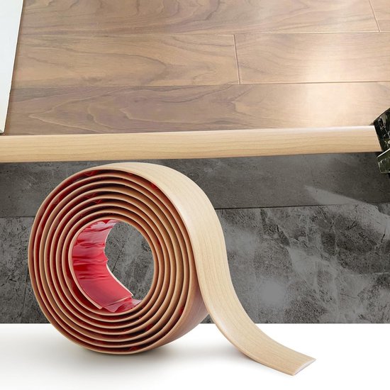 Pvc-übergangsleiste Für Laminatböden, Selbstklebende Türdichtungsleiste, Bodenprofil (beige Eichenmaserung, 4 Cm)