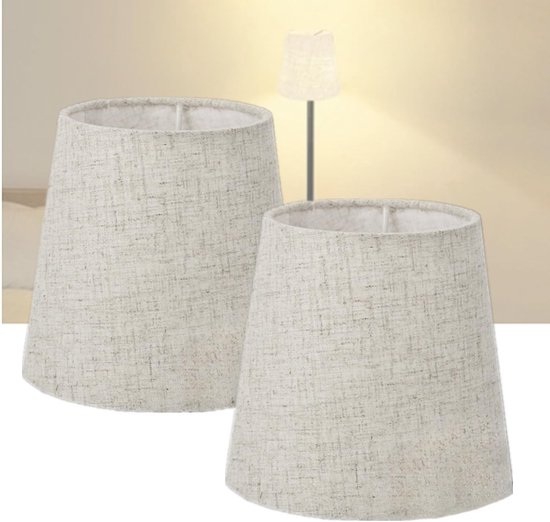 Dailygoody E14 Nachttischlampen 2er-pack Stilvolle Beleuchtung Beige Lampenschirm Für Wand Und Tischlampe Modernes Design Ideal Fürs Schlafzimmer