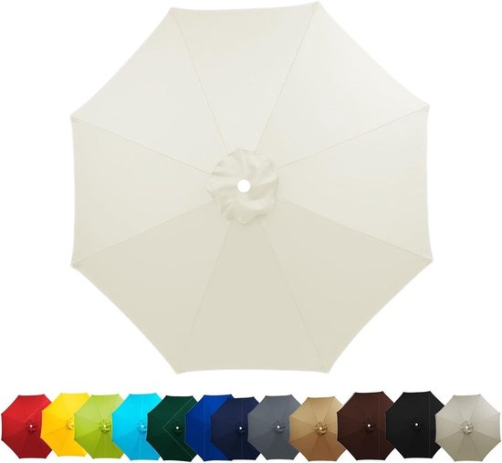 Ersatzbezug Für Sonnenschirme – Schutzhülle Für Gartenschirme – Sonnenschirmreparatur – Wasserdichtes Polyestergewebe – 2,7 M / 6 Arme – Beige