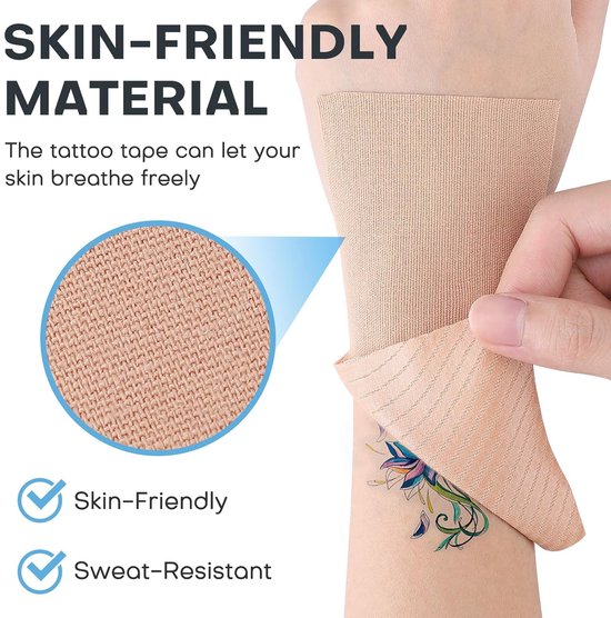 Zwei Rollen Abdeckband Für Tattoos 7 6 Cm X 5 Meter Wasser Und Schweißbeständig Zuschneidbar Beige Zum Abdecken Von Tattoos Narben Und Beige 7,6 Cm