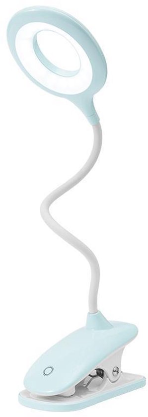 Klemmleuchte – Led-leselampe Mit Flexiblem Hals, Usb-ladefunktion Für E-reader, Ideal Für Büro, Schule Und Arbeit, Auch Für Kinder Geeignet, Blau