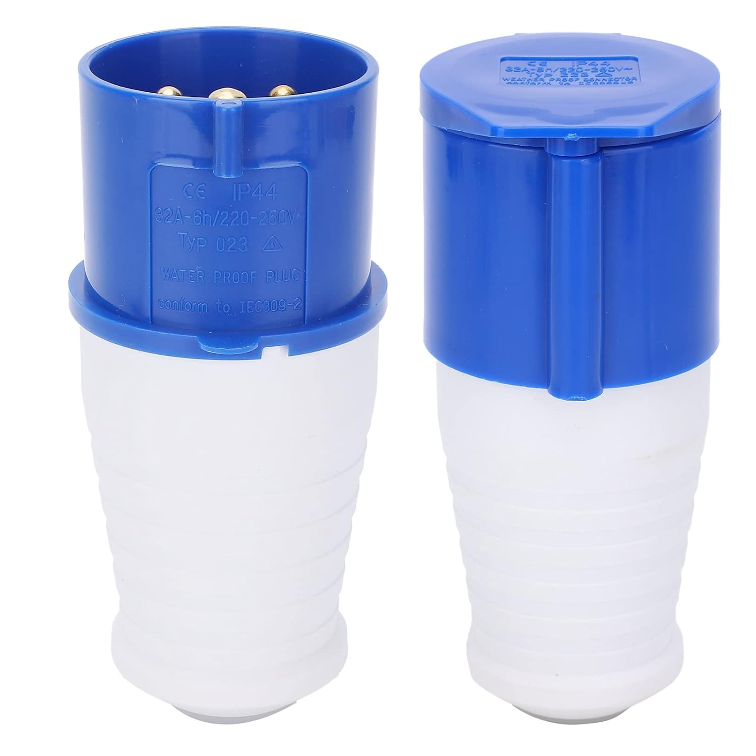 2er-pack Wasserdichte Cee 32a-stecker, 220–250 V, 3-poliger Wasserdichter Industriestecker, Industriesteckdose Für Brauereien, Werkstätten, Camping