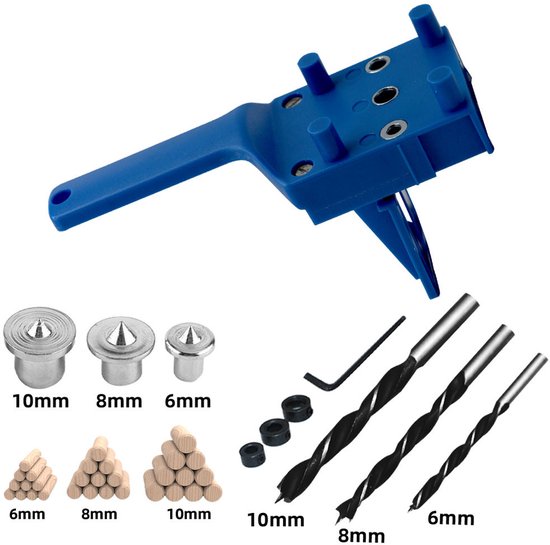 Verstellbare Bohrschablone, 41-teilig – Scharnier- Und Taschenlochschablone 6/8/10 Mm, Blau