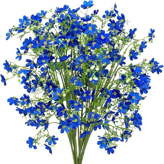 Künstliche Blumensträuße – Blaue Balkonpflanzen – 8 Stück – 65 Cm – Seide