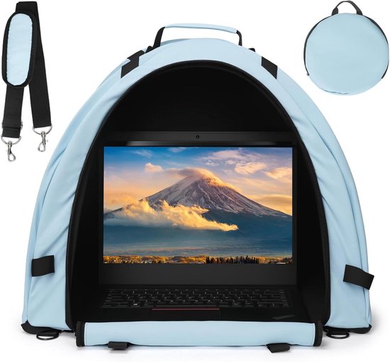 Universeller Laptop-sonnenschutz, Faltbares Laptop-zelt, Sonnen- Und Sichtschutz Für Arbeit Oder Reisen Im Freien, Blau, 13–16 Zoll