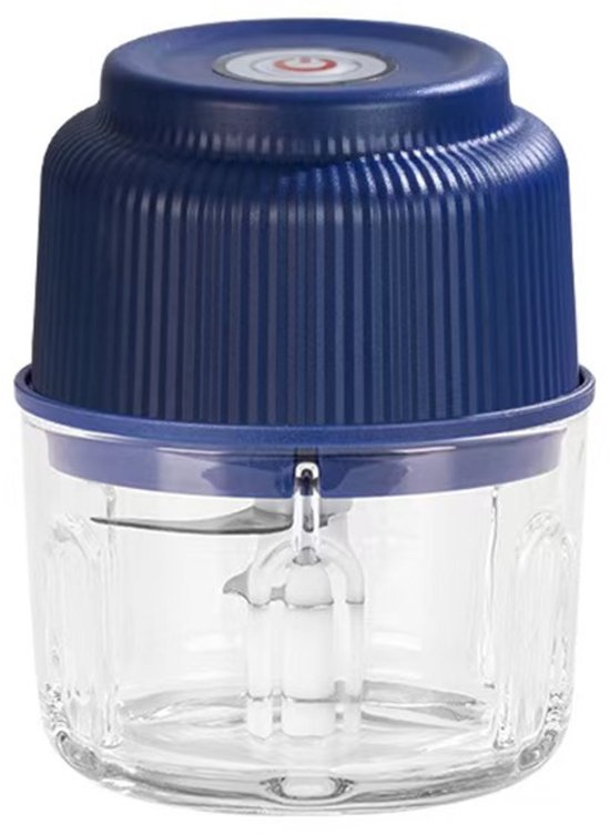 Elektrische Knoblauchpresse – Zerkleinerer – Wiederaufladbar (typ C) – 250 Ml – Klinge Aus Edelstahl 304 – Blau