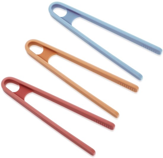 Mttproducts Mini-küchenzange Aus Silikon 3er-set Ergonomisches Design Rosa Gelb Blau Ideal Zum Snacken Geeignet Für Kinder Perfekt Für