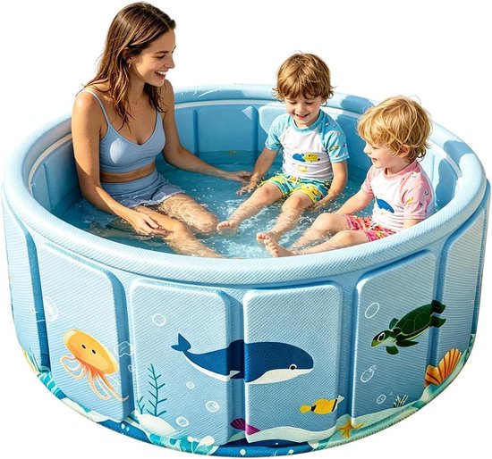 Faltbarer Pool – Tragbarer Pool – Wasserspaß Im Freien – Einfacher Aufbau – Großformatig – Blau