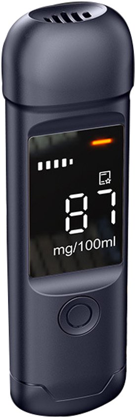 Digitaler Alkoholtester – Alkoholester – Atemalkoholmessgerät – Professionell – Wiederaufladbar – Blau