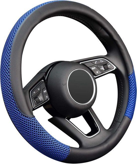 Autolenkradbezug, Atmungsaktiv, 38 Cm, Rutschfest, Autozubehör (blau)