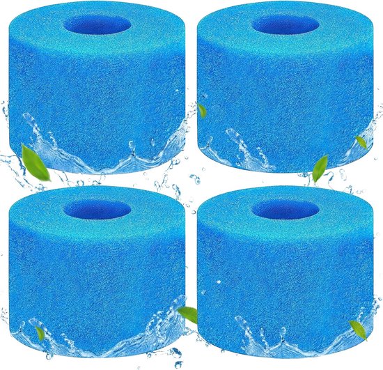 Filterschwamm, 4-teiliger Poolfilter, Schaumstoffschwamm, Schwammfilter, Wiederverwendbarer Filterschwamm, Schaumstoff-poolfilter Für Schwimmbad, Spa (blau)