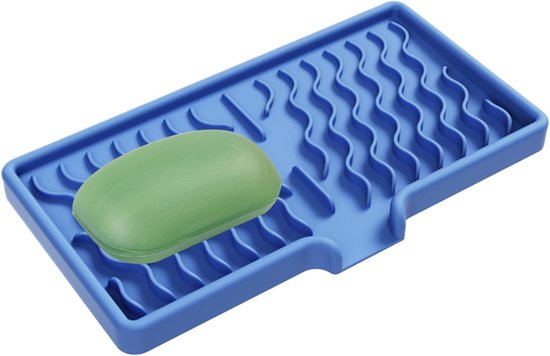 Seifenschale – Seifenspender – Badezimmer-organizer – Rutschfestes Silikon – 25 X 14 Cm – Blau