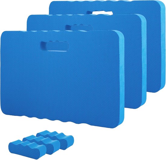 Garten-kniekissen-set, 3-teilig, 46 X 28 X 4 Cm, Dicker, Wasserdicht, Multifunktional, Für Arbeit, Yoga, Gartenarbeit, Babybaden (blau)