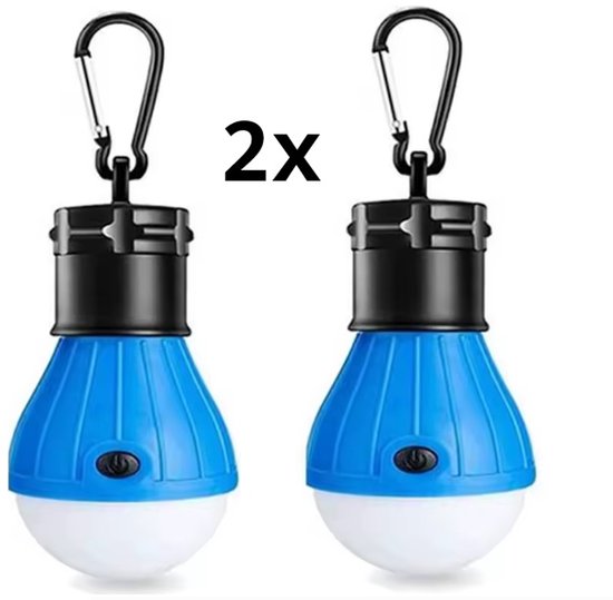 Led-zeltlampe Campingleuchte – Zeltbeleuchtung – 2er-set Tragbare Led-laternen – Spritzwassergeschützt & Kompakt Blau