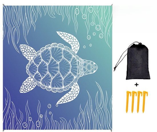 Wasserdichte Picknickdecke – Sandabweisend – 200 X 210 Cm – Blau