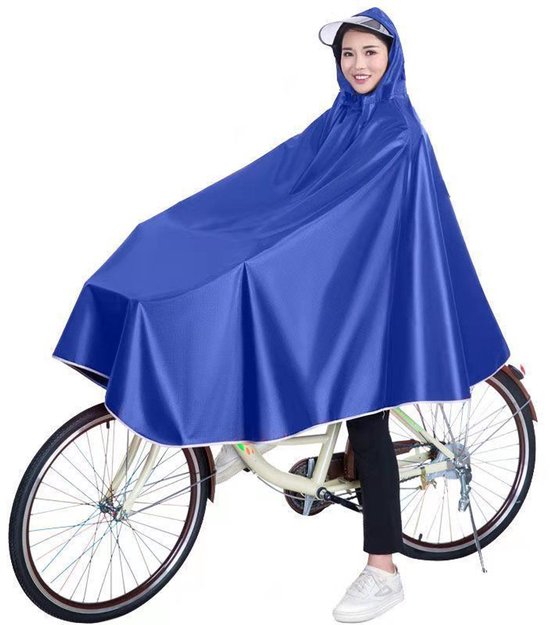 Regencape Für Fahrräder, Regenmantel, Wasserdicht, Fahrradponcho Für Mountainbikes, E-bikes, Blau