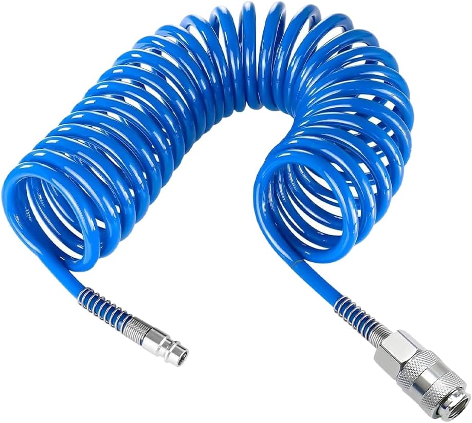 M Federbelasteter Pu-luftkompressorschlauch, 8 X 5 Mm Durchmesser, Flexibler Luftkompressorschlauch, Druckluftschlauch Mit Anschluss Für Werkstatt, Kfz-reparaturwerkstatt (blau)