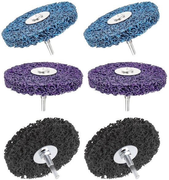 Set Mit 6 Csd-schleifscheiben 100 Mm Cbs-schleifscheibe Mit 6 Mm Dorn Grobe Schleifscheibe Lila Blau Schwarz Reinigungsscheiben-set Zur Rost Und