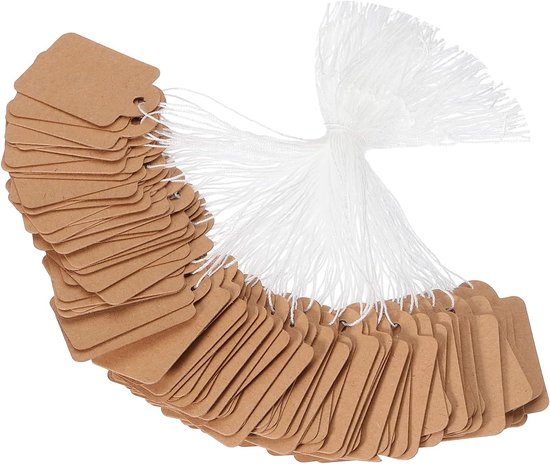 300 Stück – Preisschilder – Preisschilder Mit Aufhänger – 15 X 25 Mm – Anhänger – Etiketten – Braun – Kraftkarton-etiketten