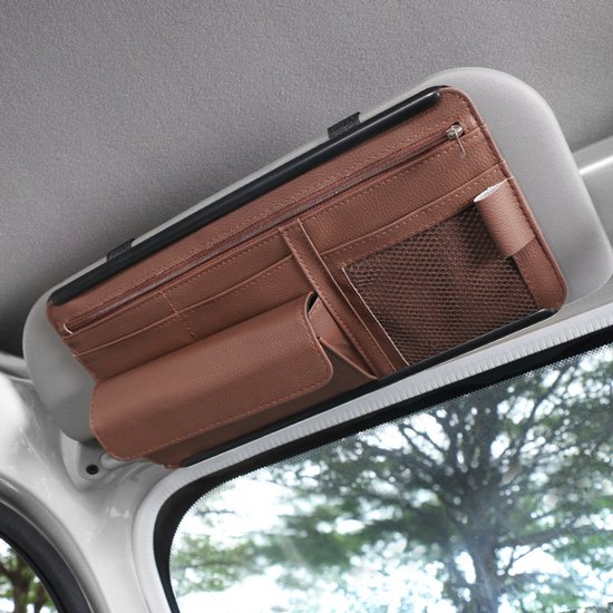 Auto-sonnenblenden-organizer – Leder – Braun